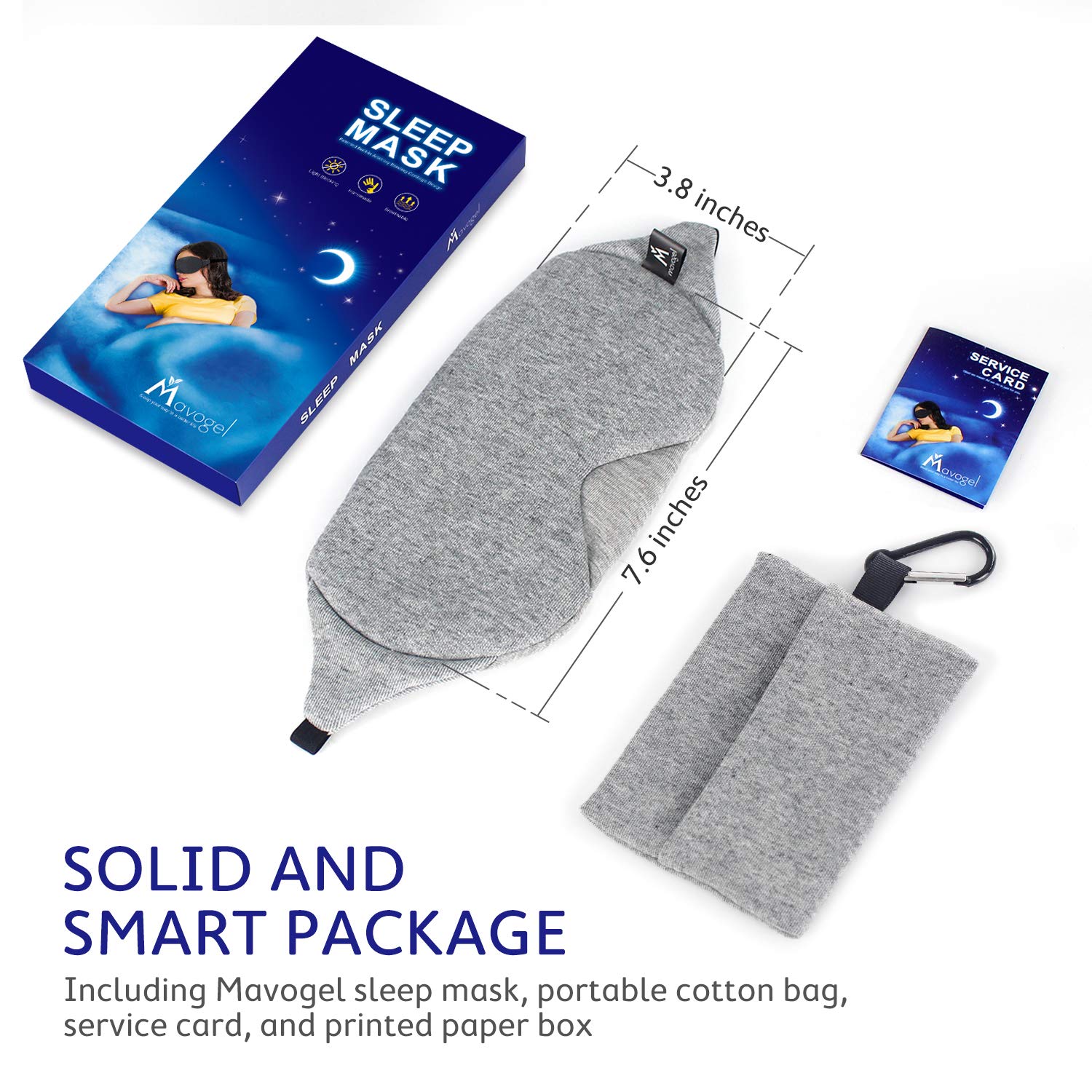 Mavogel Cotton Sleep Eye Mask Updated Design Light Blocking Sleep