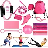 15 Pcs Home Pilates Essentials Kit for Women,Pilates Kit with 9 Inch Yoga Ball,Pilates Ring,Resistance Bands,Jump Rope,Workout Sets for Women,Pilates Equipment Set for Starter Toning Workout at Home