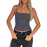 Darong Women Padded Tank Top Built in Bra Adjustable Spaghetti Straps Double Lined Basic Cami Shirt