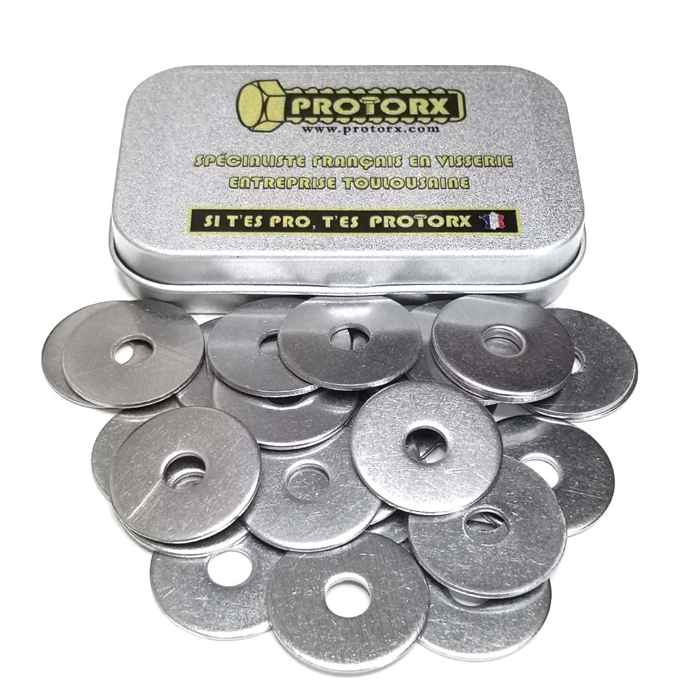 M6 Stainless Steel Metal Washers: Box of 30 Extra Large (Diameter = 6.4 mm x Diameter = 24 mm) Flat A2 Stainless Steel Screw Washers | Carriage for DIY Repairs | Anti-Corrosion Exterior -Interior. eur