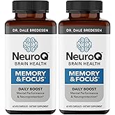 NeuroQ Memory & Focus - Boosts Cognitive Performance & Brain Function - Neuroprotective Formula by Dr. Dale Bredesen - Gotu Kola Ginkgo Phosphatidylserine & Propolis - 60 Capsules (Pack of 2)
