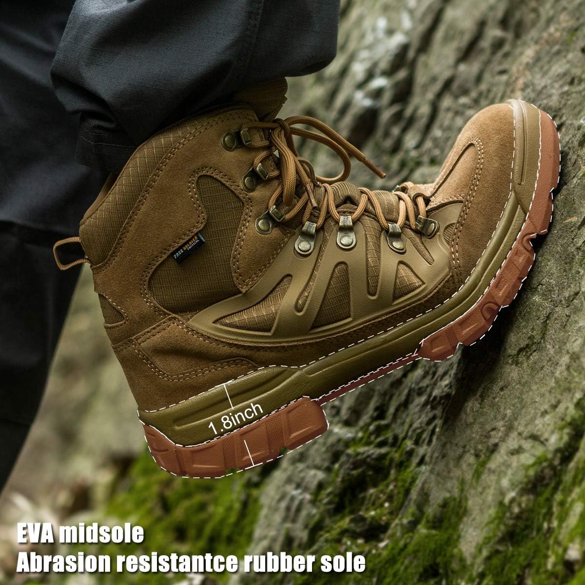 FREE SOLDIER Outdoor Men's Tactical Military Combat Ankle Boots Waterproof Lightweight Mid Hiking Boots (Waterproof Coyote Brown 10 M US): Sports & Outdoors