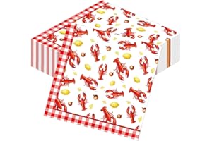 Gameza Crawfish Boil Party Decorations, 50PCS Crawfish Disposable Napkins Table Birthday Decoration, Crayfish Crab Seafood Sh