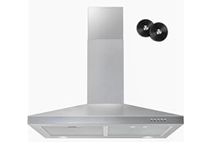 FIREGAS Range Hood 30 inch, Wall Mount Range Hood with LED Lights, 3-Speed Exhaust Fan, Ducted/Ductless Convertible, Aluminum Mesh Filters, Button Controls, Stainless Steel Kitchen Vent Hood