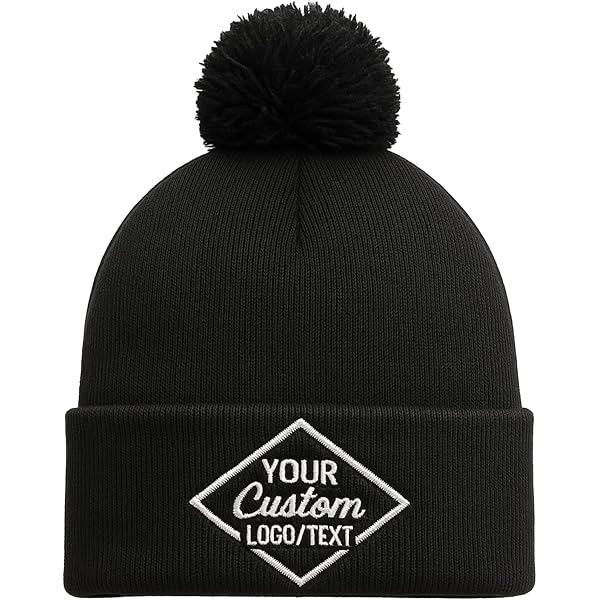 Custom Embroidered Pom Beanies - Add Your Text / Name  display picture 2