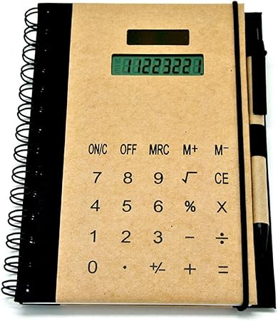 Amazon ノート 多機能ノートブック太陽光発電計算機メモの注意事項メモ帳日記ペン付きクラフト紙 用 日記帳 文房具 オフィス用品