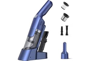 HawKam Handheld Vacuum Cordless, 24KPA Powerful Car Vacuum, Rechargeable, Charging Dock, Ergonomic Handle, 2-in-1 Crevice Tool, 1.8lb Portable Vacuum Cleaner with 2-Speed for Car, Home