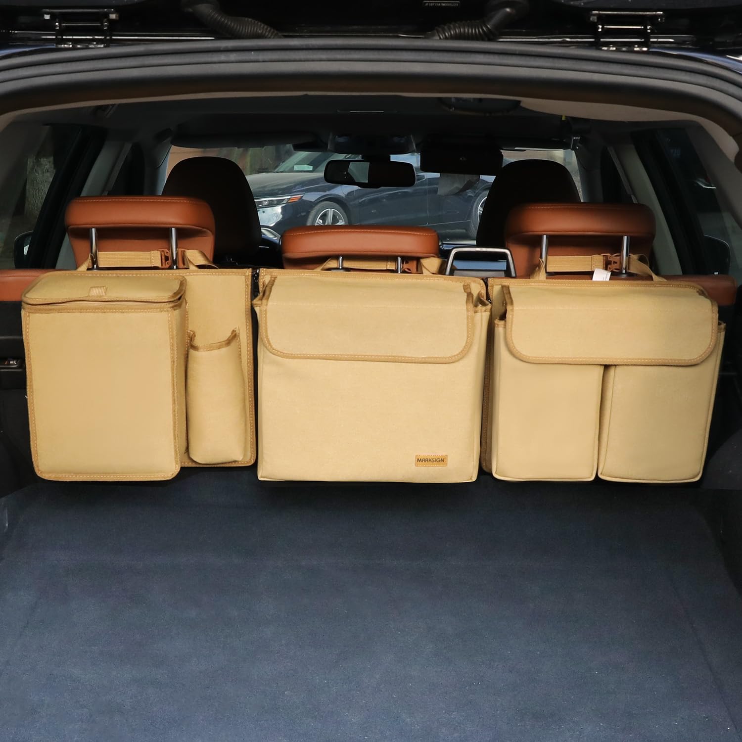 MARKSIGN Deluxe Trunk and Backseat Organizer for Medium or large size SUVs & RVs, Detachable Storage Modules with Built-in Cooler, Patent Pending Image