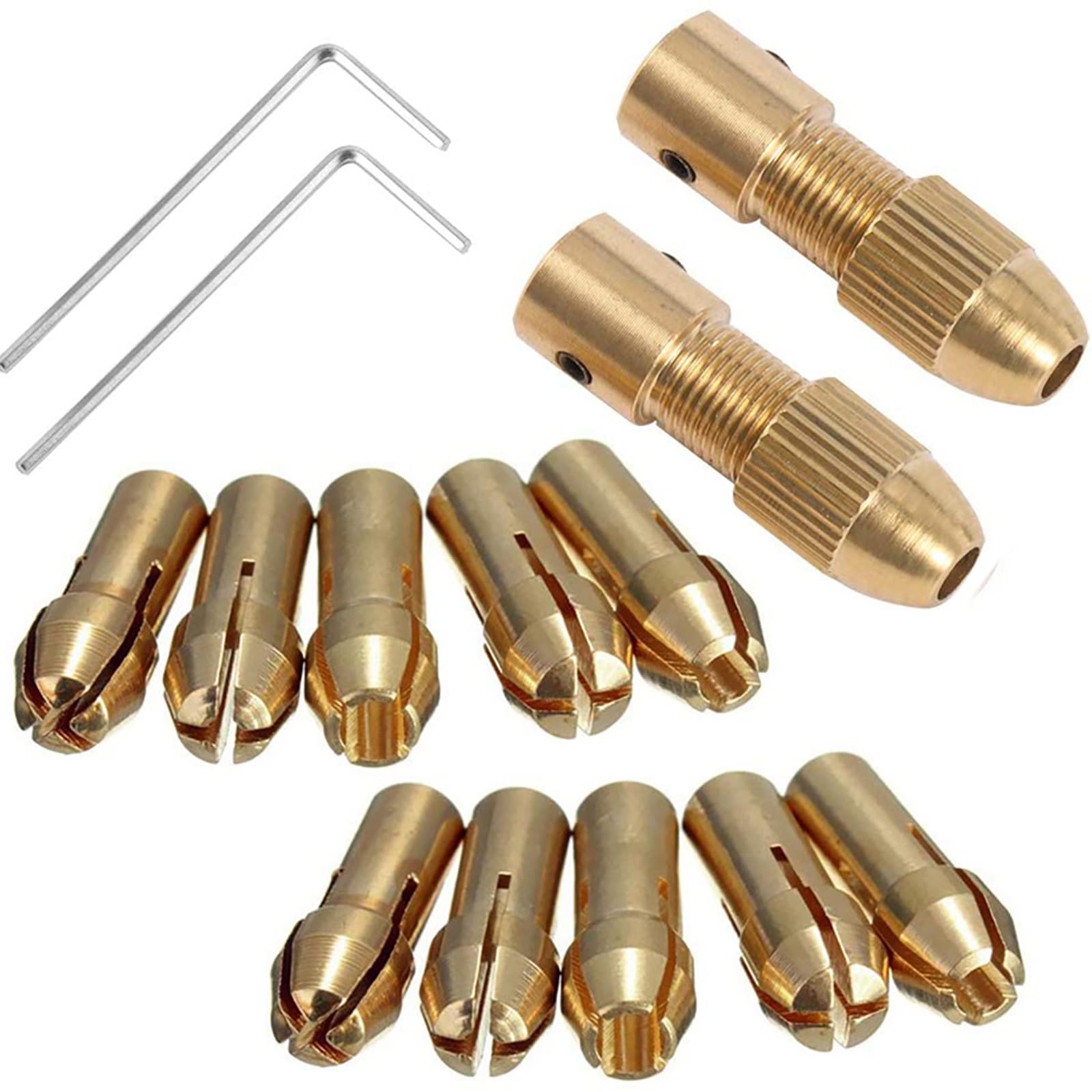 Small Electric Drill Bit Collet Micro Twist Drill Chuck Set Motor Shaft with Allen Wrench 2.0mm Copper Cap (2.0mm X 2set)