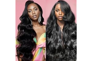 SOYI HAIR 30 Inch Body Wave Lace Front Wigs Human Hair Pre Plucked 180% Density 13x4 Transparent HD Lace Front Wigs for Black Women Glueless Frontal Wigs with Baby Hair Natural Black Human Hair Wig