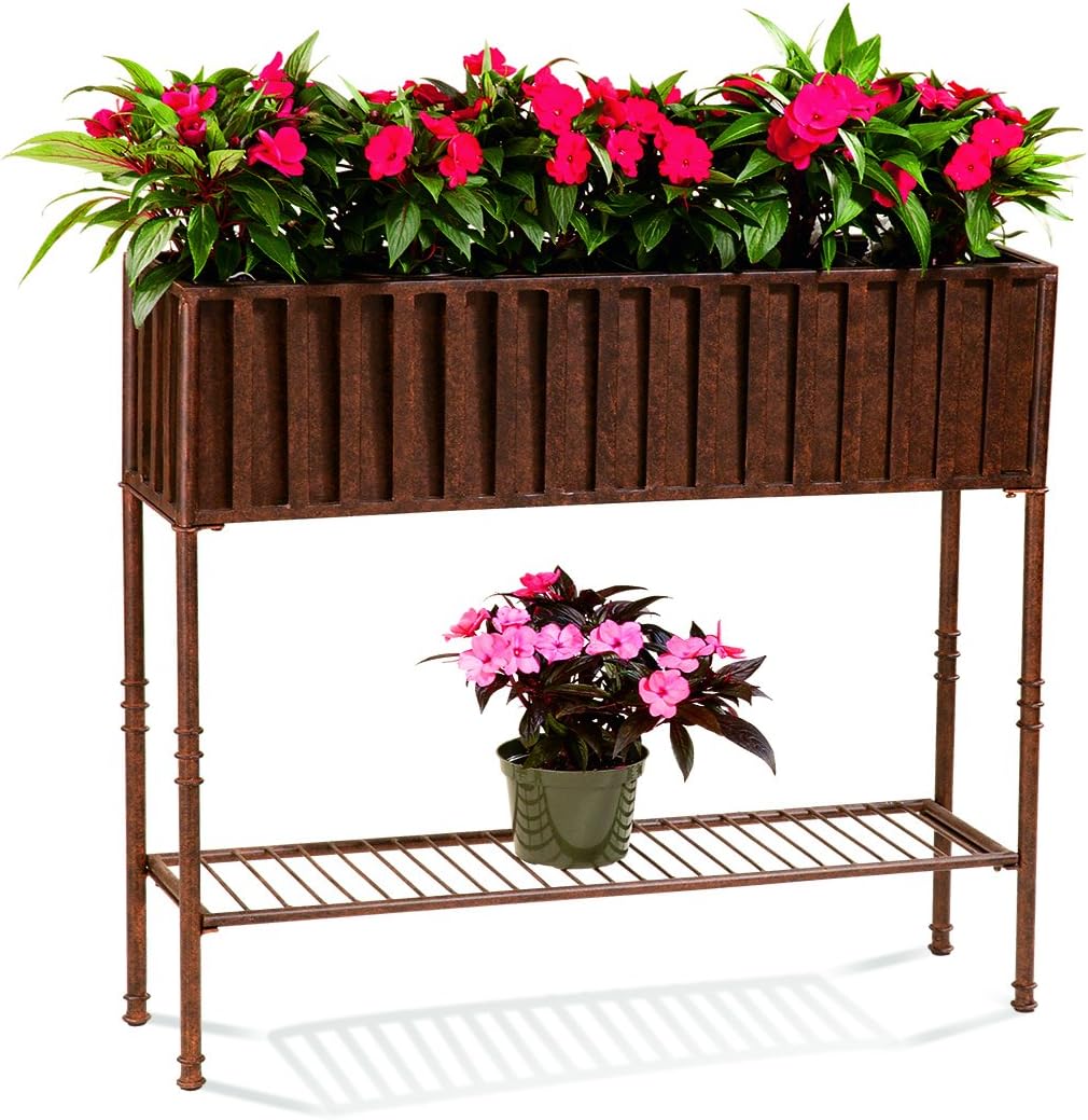 Deer Park Ironworks020059 Pl240 W/Tin Liner 35" Solera Planter, Natural Patina