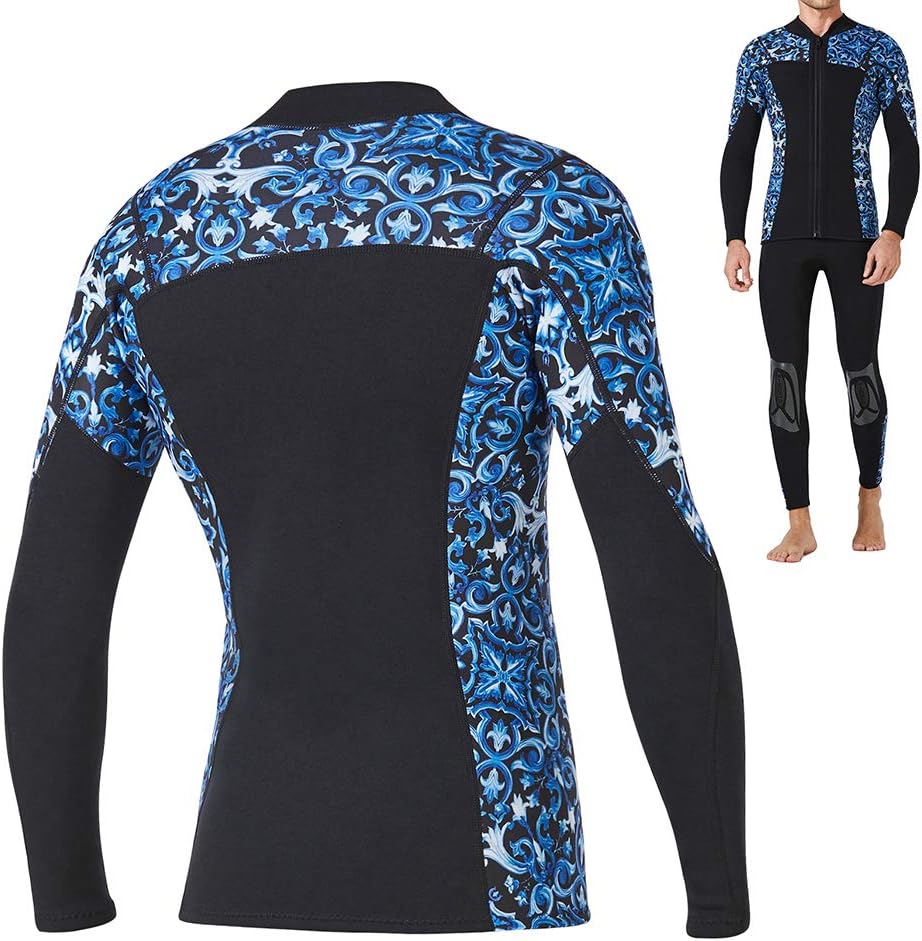 Surfing Jacket Adult, Leftwei Diving Suit, Blue/Grey Anti