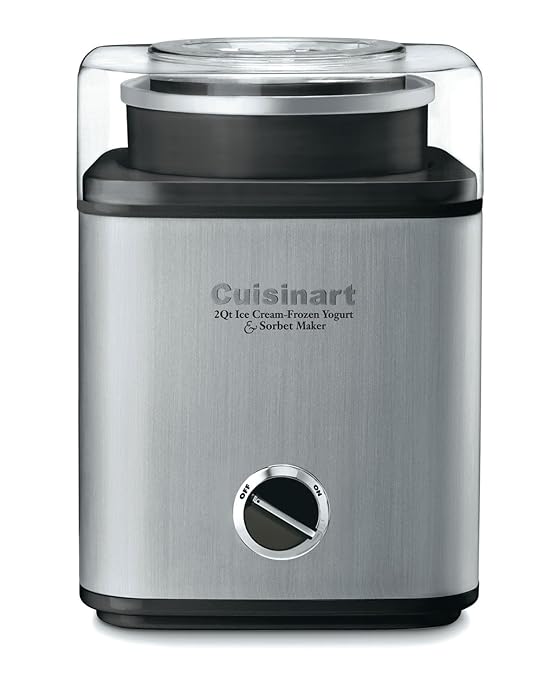 Cuisinart CIM-60PC Pure Indulgence Automatic Frozen Yogurt, Sorbet and Ice Cream Maker, 2 quart, Grey and Black
