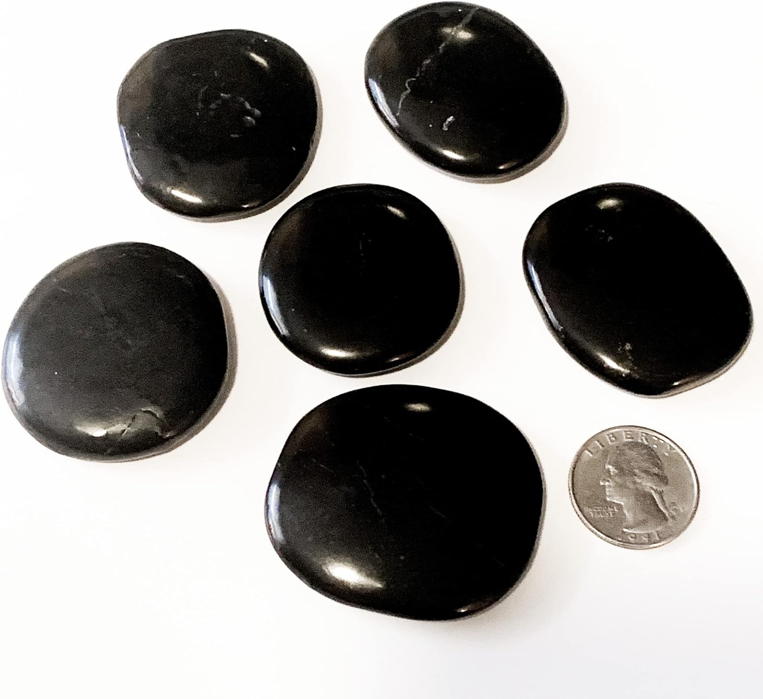 Indoor Fountains & Accessories - Pachamama Essentials Shungite Worry Stone - Healing Stone - Crystal Healing Rock 1pc 1