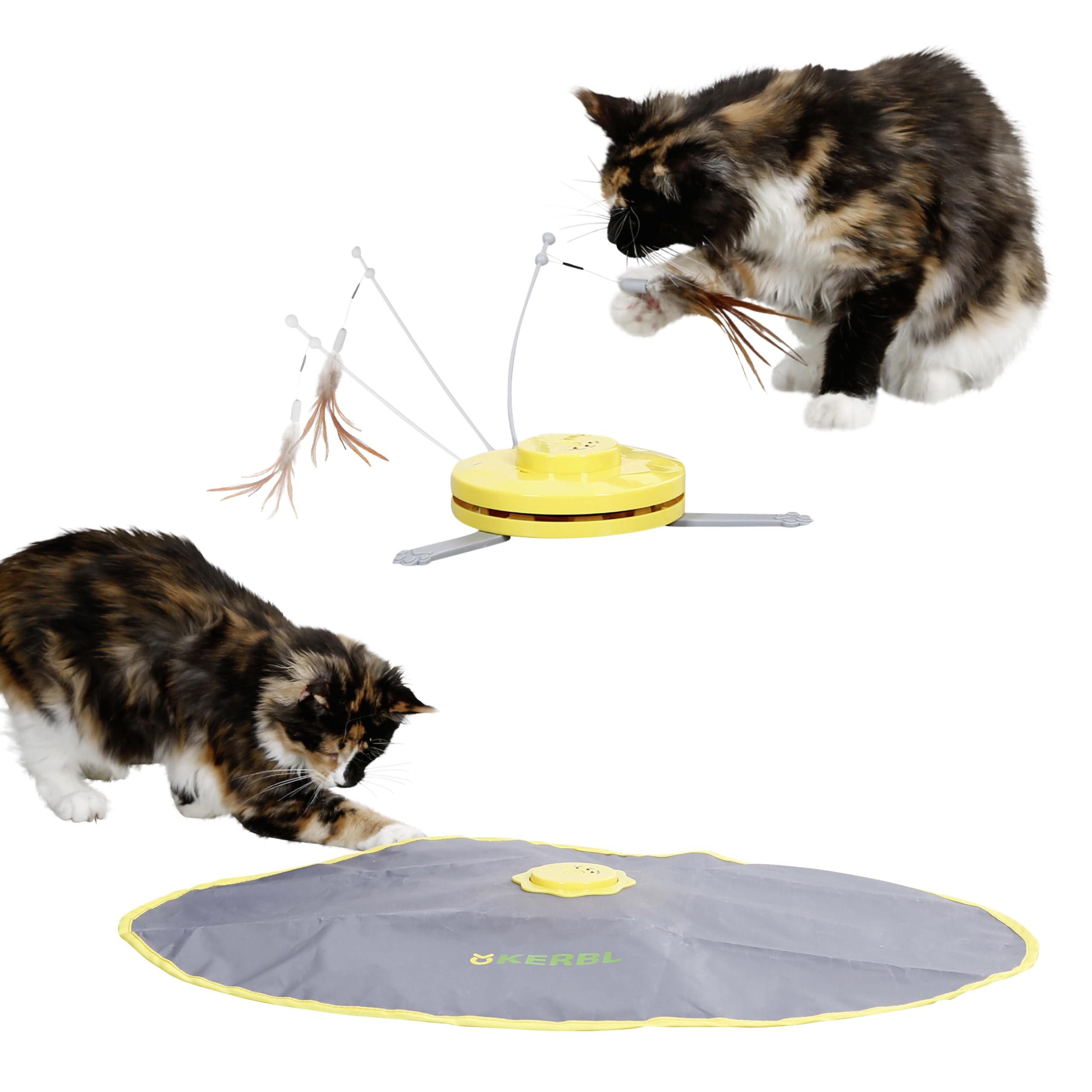 Kerbl 2-in-1 Catch The Tail Feather Cat Toy, 70 x 53 x 5 cm
