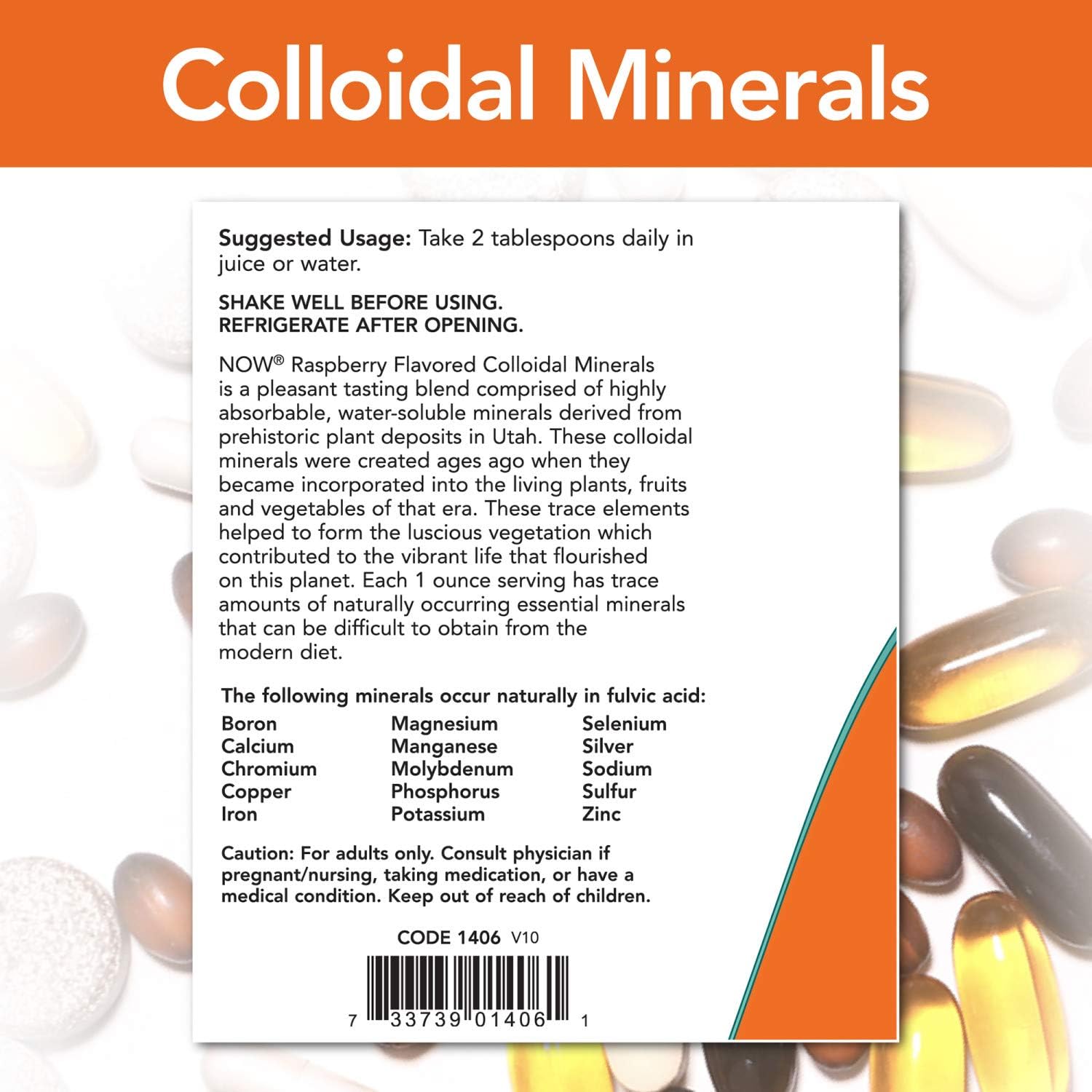 NOW Supplements, Colloidal Minerals Liquid, Plant Derived, Rasberry, 32-Ounce: Health & Personal Care