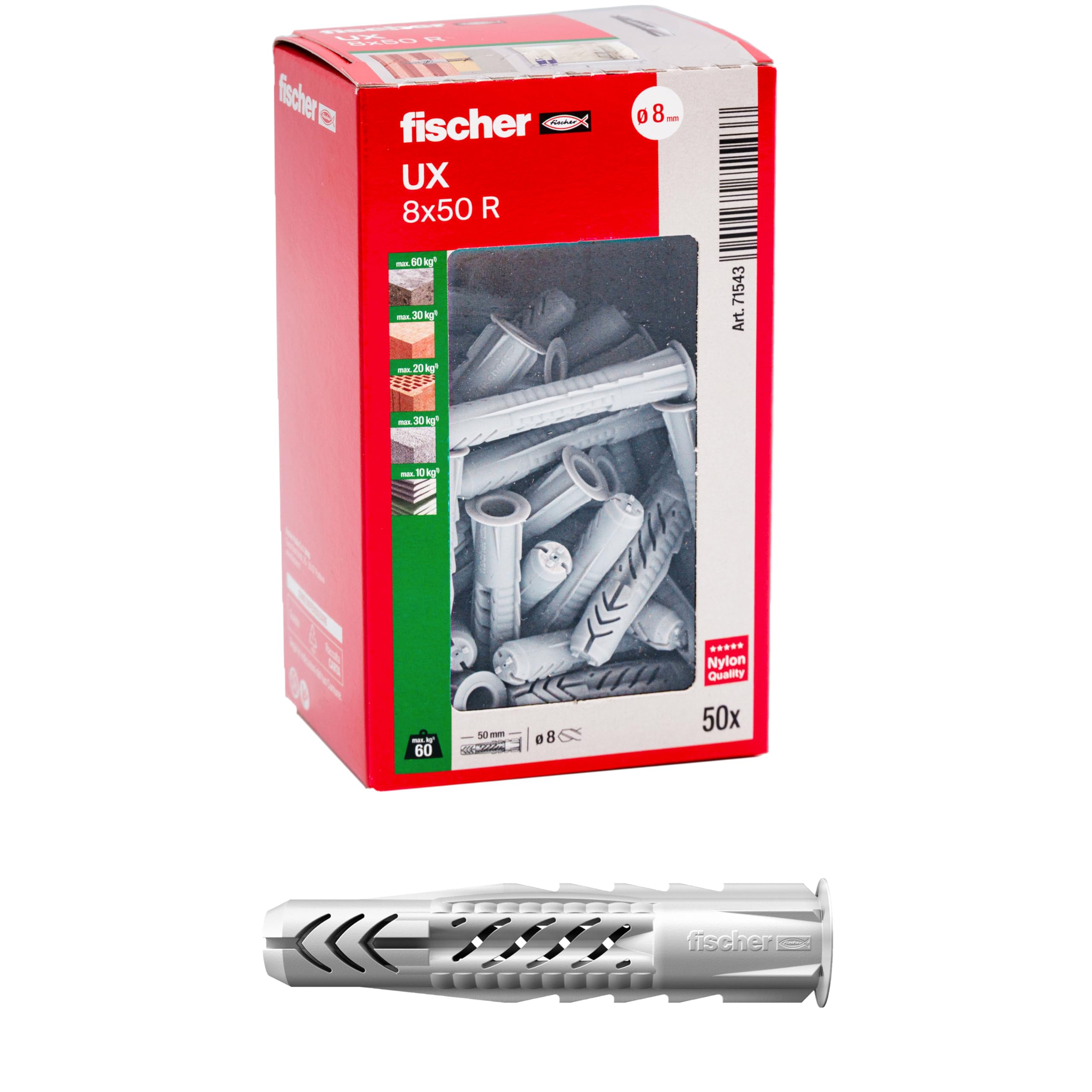 Fischer TAS. Nylon UX 8 x 50R