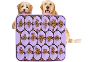 Snuffle Mat for Dogs, VOOWO Silicone Snuffle Mat Lick Mat for Dogs, Slow Feeder Dog Bowl, Dog Lick Mat, Dog Feeding Mat Slow Feeder Sniff Mat for Small Medium and Large Dogs (Purple, Small)