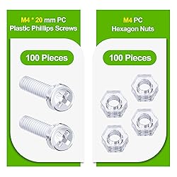 Pzsmocn 200 Pieces/100 Sets M4*20 mm PC Transparent