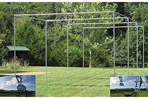 Jones Sports Batting Cage Frame Kit EZ UP & DOWN Baseball Softball Frame Kit with or without Net. (Long Poles Not Included)