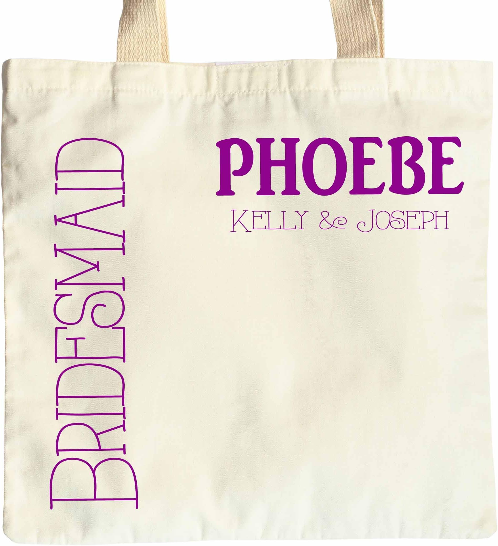 Personalised Bride to be , bridesmaid , flower girl cotton tote shopper wedding gift bag