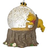 Pooh Bear Musical Snow Globe, Honey Scene, Resin and Glass, 5.5 in | Wind-up music box, hand-painted resin figure, glass globe, collectible display, holiday &amp; birthday gift for fans