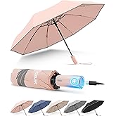 Seniny Electric Travel Umbrella with Intelligent Open Close, Rechargeable Umbrellas for Rain Windproof, Automatic Portable & Compact Umbrella with Reflective Stripe