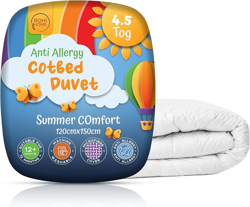 Rohi 4.5 Tog Cot Bed Duvet Microfibre Anti-Allergy Baby Quilt 120 x 150