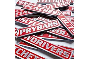 XCHO 12 Pack of Magnetic Toolbox Labels 3D Printed Magnetic Tool Box Organizer Tags for Steel Cabinets, Carts & Drawers, Durable Reusable Garage Storage Accessories for Tools, DIY Workspaces (RED)