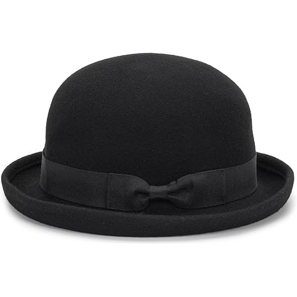 6789 One Fresh Classic Bowler Derby 100% Wool Dress Folk Curled Brim Hat Bellmora One Fresh Classic Bowler Derby 100% Wool Dress Folk  main image 4
