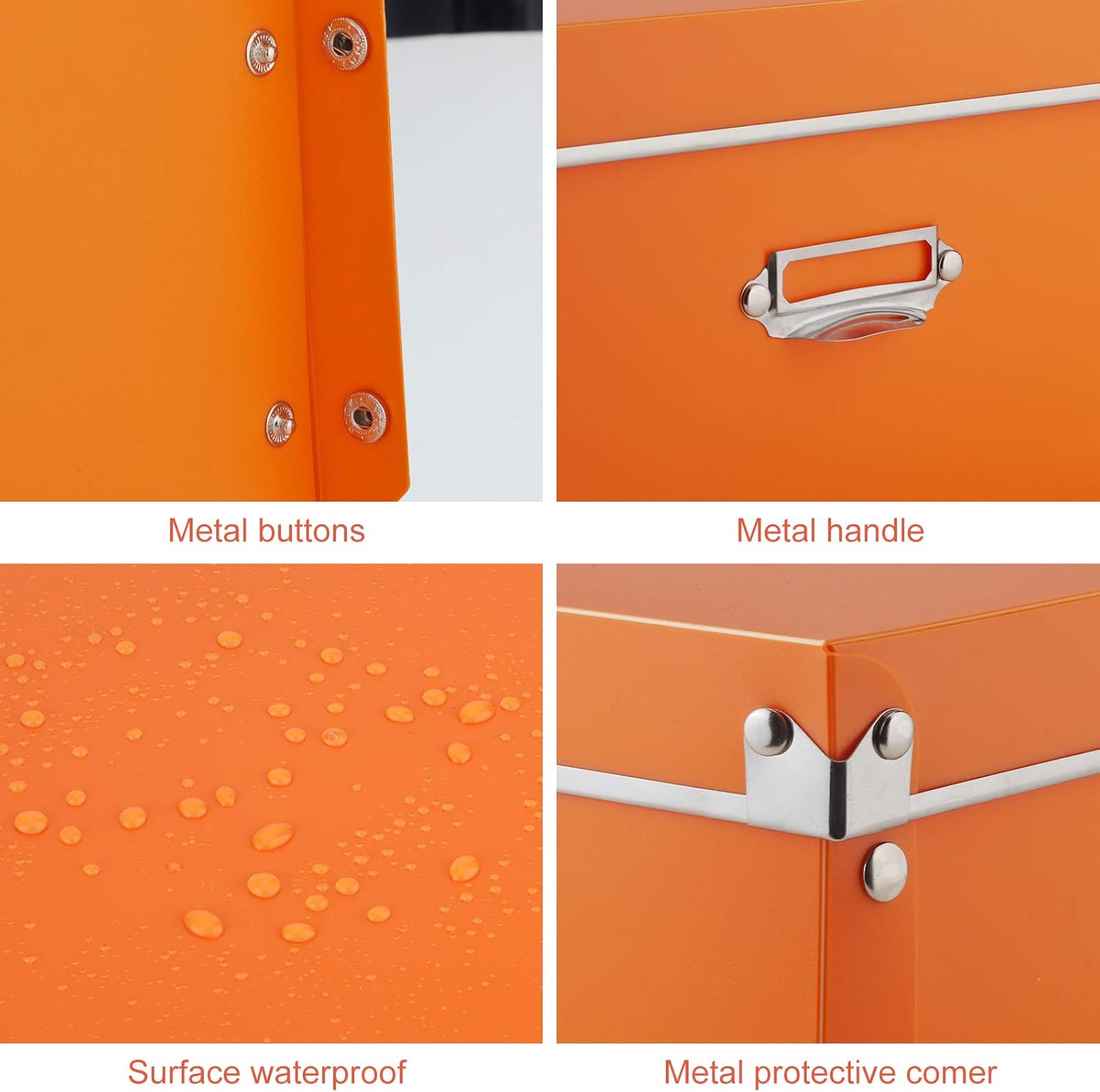 SEEKIND Photo Boxes Storage, Storage Boxes with lids and Handles Decorative, 3 in 1 Set, Multiple Size(Small/Medium/Large) Plastic Box for Photos, Tax Papers, Cosmetic, Socks, Snacks, Etc.(Orange). …: Office Products