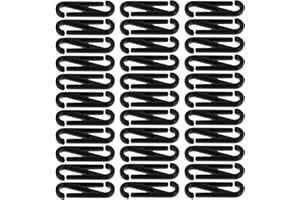 NULYLU 100pcs Black Plastic 8-shaped Snap Hook Buckles Spring Clip for Towels Gloves Lanyard Hanging