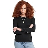 Hanes Womens Originals Long Sleeve Cotton T-Shirt, Lightweight Crewneck Tee, Modern Fit