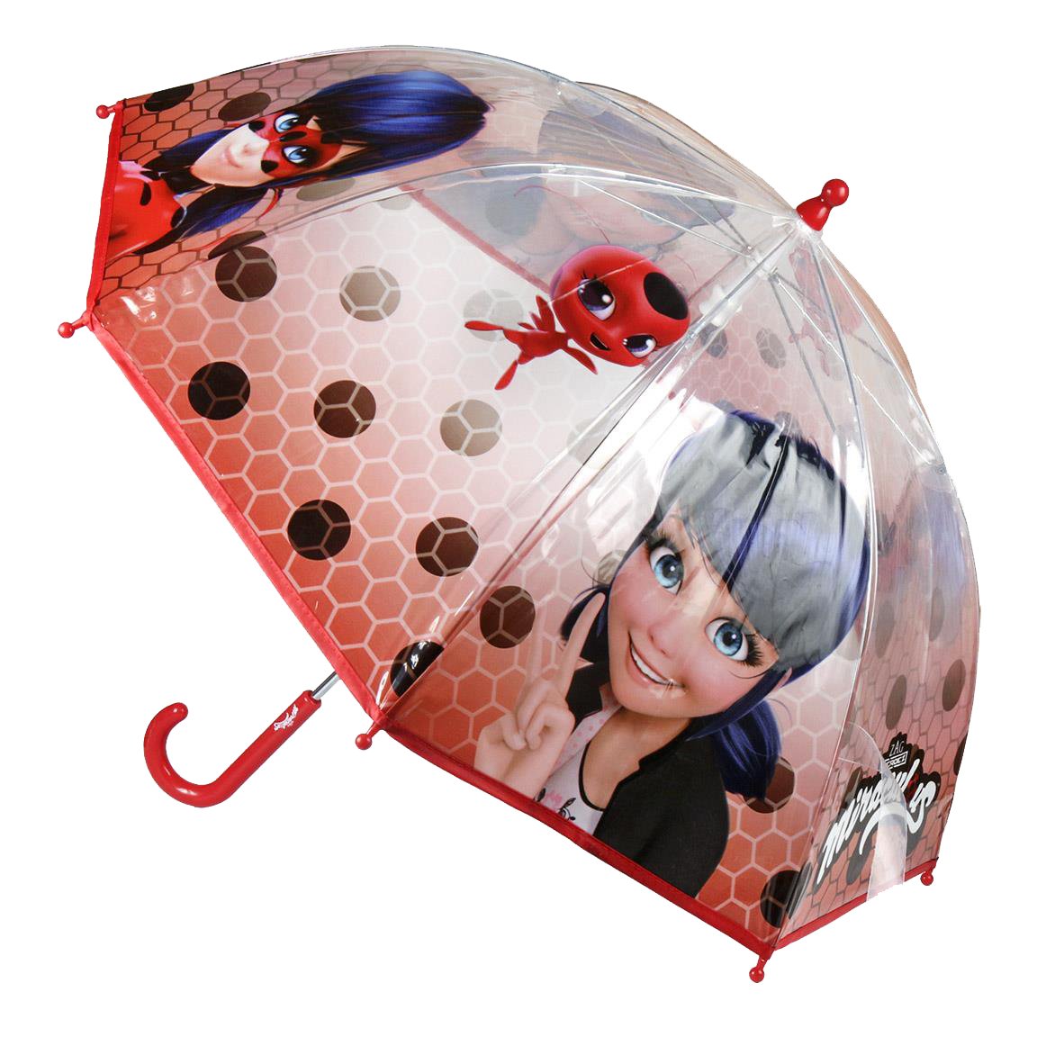 Paraguas transparente de Ladybug.