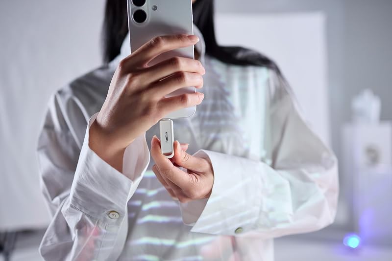 Phone Drive with USB Type-C 1 to (pour Les Smartphones, tablettes et Ordinateurs, Jusqu’à 150 Mo/s, Sauvegardez automatiquement, récupération des données) - Blanc Arctique
