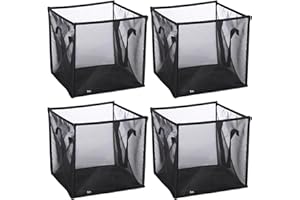 SOUJOY 4 Pack Popup Laundry Hamper, Collapsible Mesh Laundry Baskets with Handles, Foldable Clothes Hamper, Easy to Open, Portable for Laundry Storage, Kids Toy, College Dorm or Travel