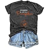 Maternity Halloween Shirt Growing a Little Pumpkin T Shirt Cute Pumpkin Graphic Halloween Pregnancy Short Sleeve Tops