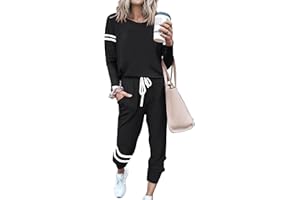 MASCOMODA 2025 Lounge Sets for Women Fall 2 Piece Outfits Tracksuit Jogger Set Long Sleeve Tops and Long Pants with Pockets