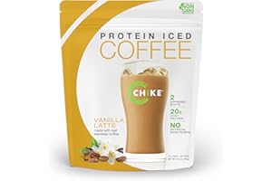 CHIKE Natural Vanilla Latte High Protein Iced Coffee, 20 G Protein, 2 Shots Espresso, 3 G Sugar, Keto Friendly and Gluten Free, 14 Servings (16.3 Ounce)