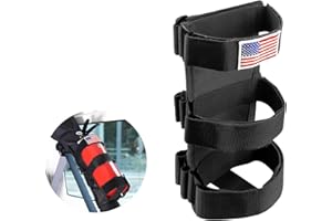 Ziciner Fire Extinguisher Holder 2.5-3LB Adjustable Roll Bar, American Flag Pattern Extinguishers Strap Bartact, Universal Car Accessories for Cars, SUVs, Trucks, and More (Black)