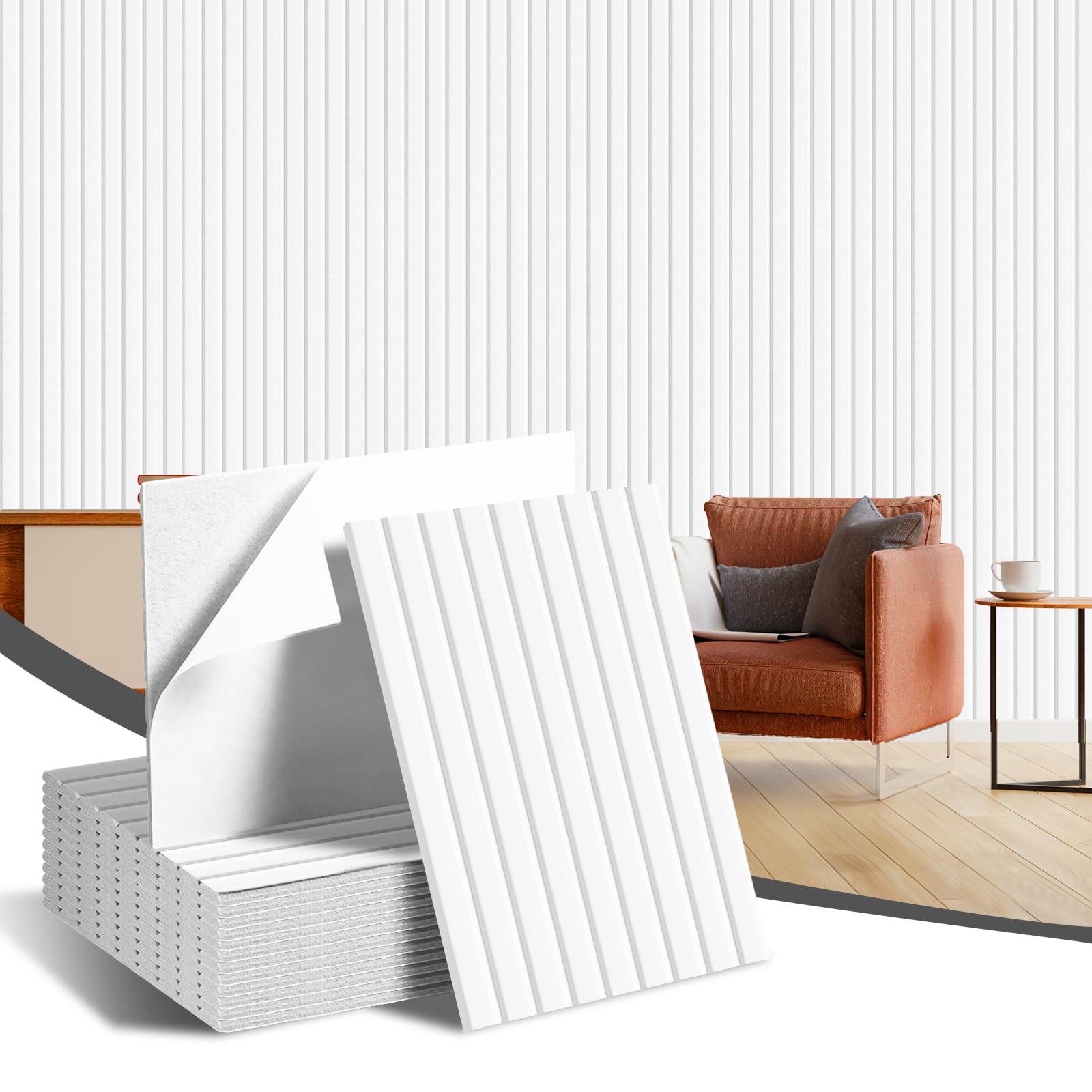 Photo 1 of 12 Pack Large Acoustical Wall Panels, Sound Proof Panels for Wall, 16 x 12 x 0.4 Inches Self-Adhesive Acoustical Soundproof Panels,Acoustic Treatment for Home Office Recording Studio White