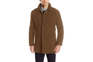 Cole Haan mens Button Up Wool Plush Car Coat
