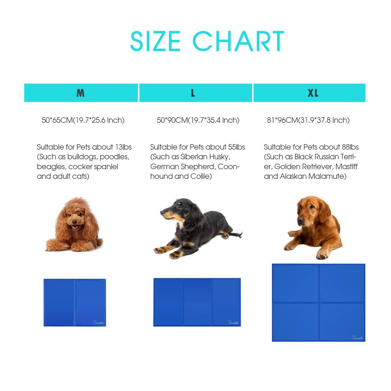 Dog Cooling Mat Large 90x50cm, Non-Toxic Gel Self Cooling Pad for Pets in Hot Summer