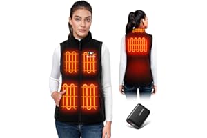 WASOTO Heated Vest Women Fleece Vest 16000mAh Battery Pack Charger Included Lightweight Slim Fit for Indoor Outdoor Work