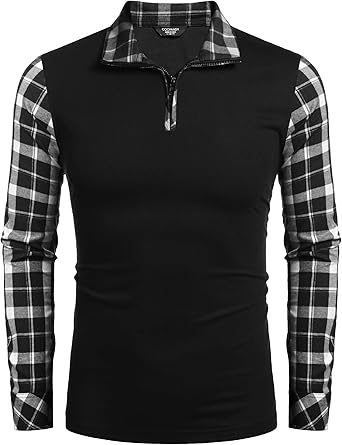 men's long sleeve black polo