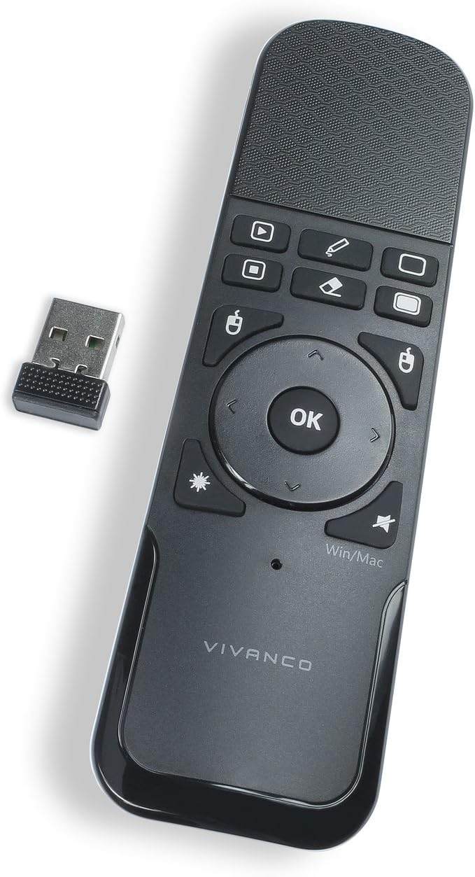 Vivanco Wireless Presenter (con touchpad, Puntero láser, ratón ...