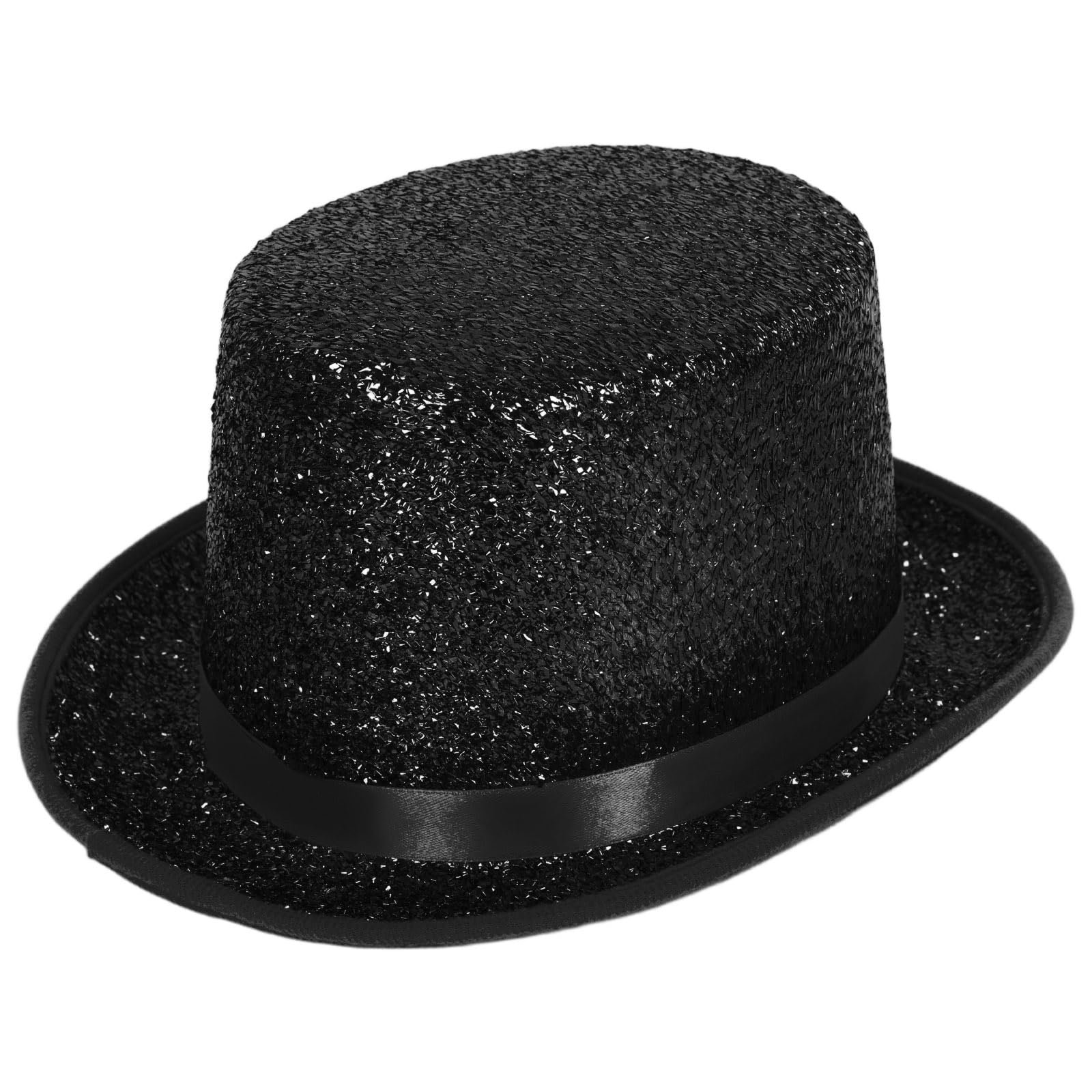 powerking Top Hats for Men Women Adults, Shiny Tuxedo Costume Magician Hat Victorian Dress Up Christmas Topper Hats, Fancy Dress Party Headwear Accessory，Black — image 1