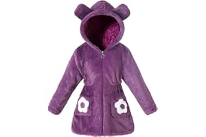 Tumaron Girls Fleece with Hooded Winter Coat Cute Warm Jacket Size 4-12T Stylish Clothes