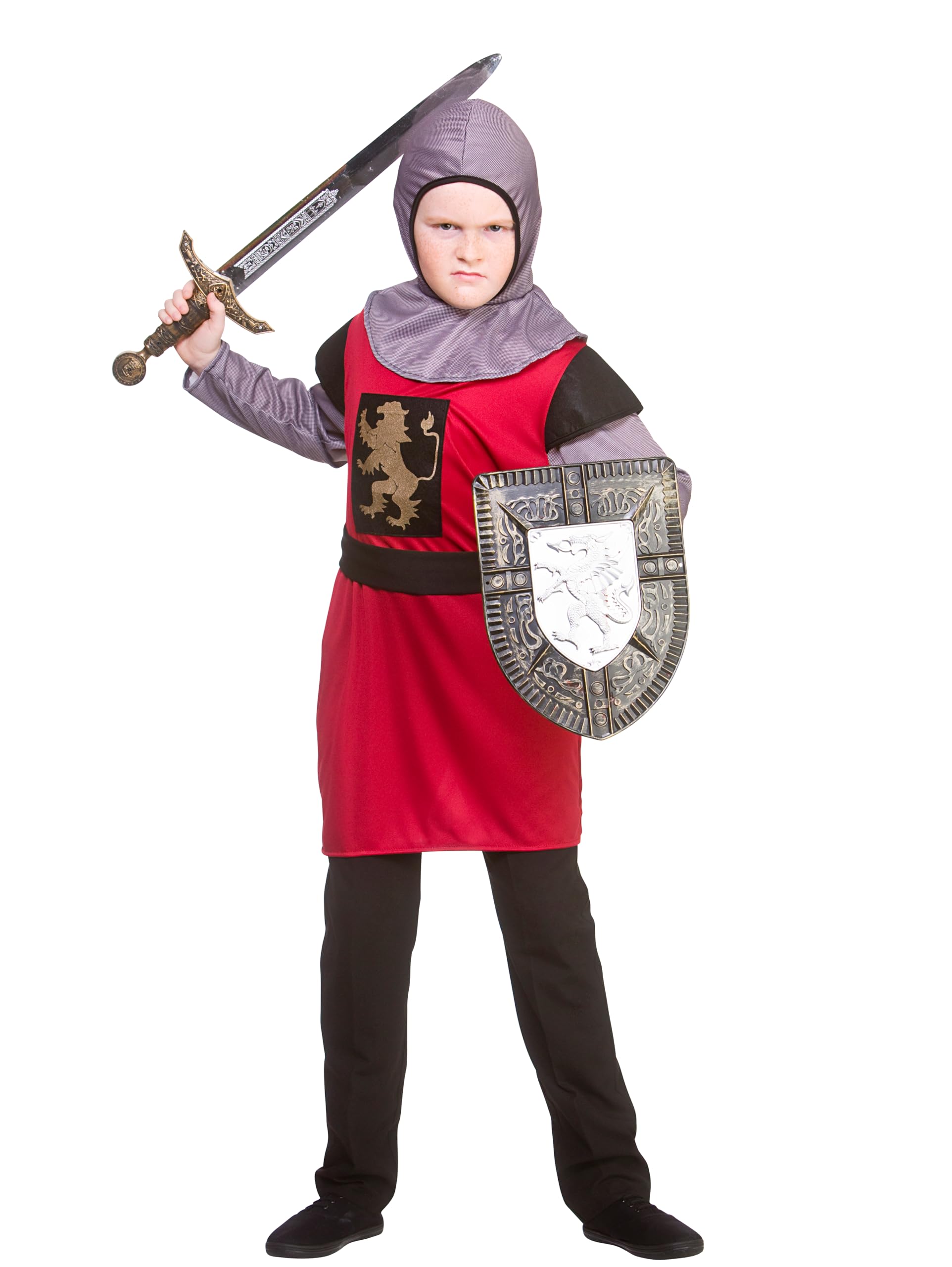 Wicked Costumes Boys Knight Costume – Medieval Warrior Fancy Dress Outfit for World Book Day & School Events - Medium (5–7 Years)