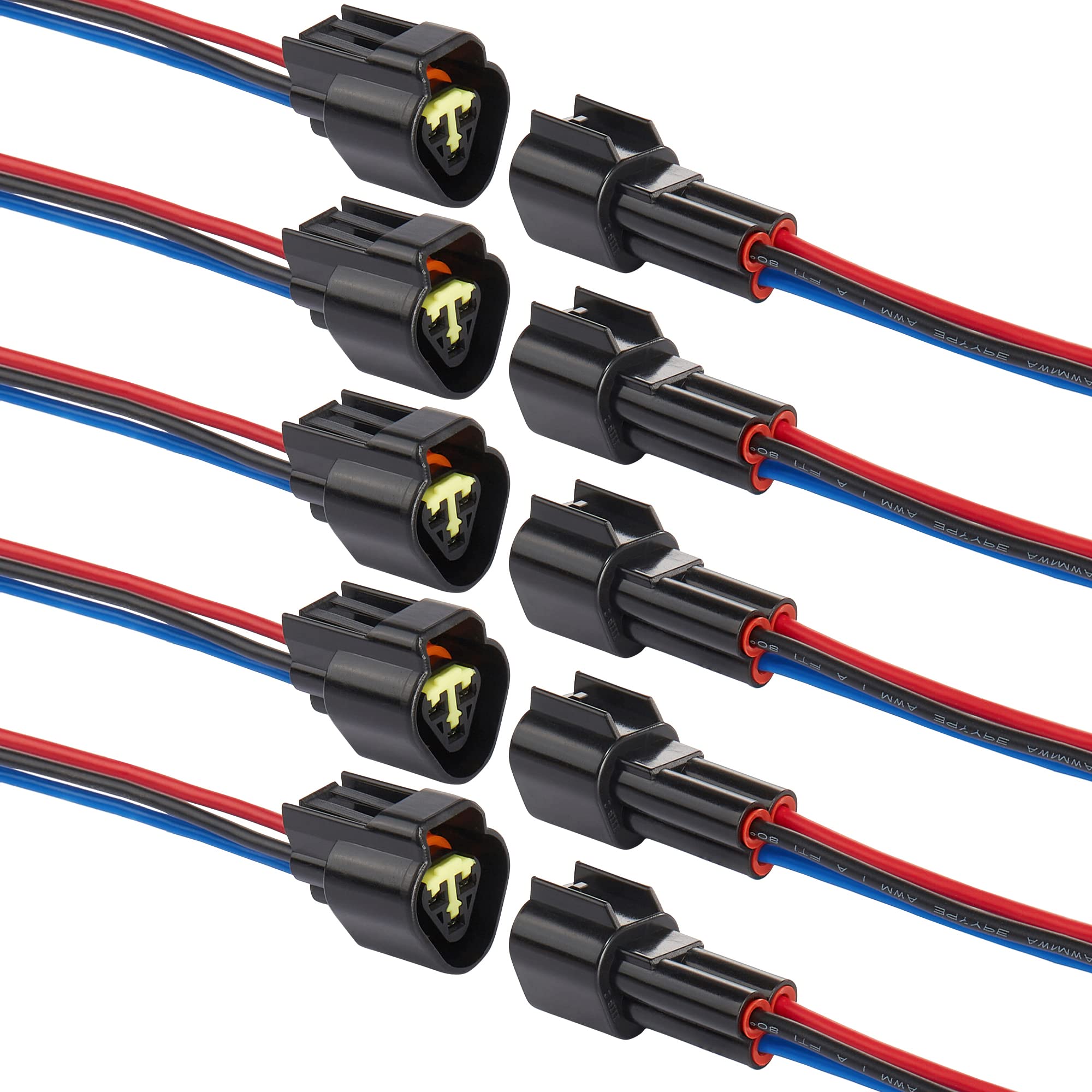 ZHOFONET German 3 Pin DT Connector Plug, 3 Way Waterproof DTP Electrical Connector, Male and Female Wiring Harness with 10cm 16AWG Pure Copper Wire for Automotive, LED Work Light